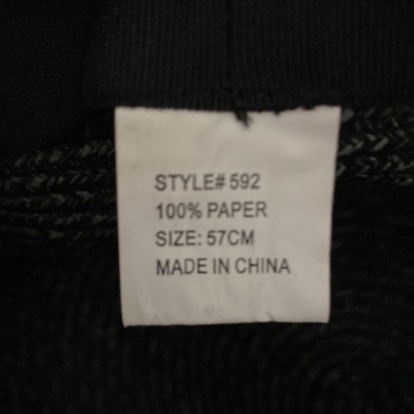 Grey Black Sun Hat wide black bow mid rim 57cm - Picture 3 of 3